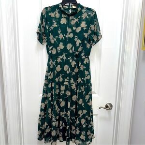 Lulu’s Rokoko Green Floral Midi Dress